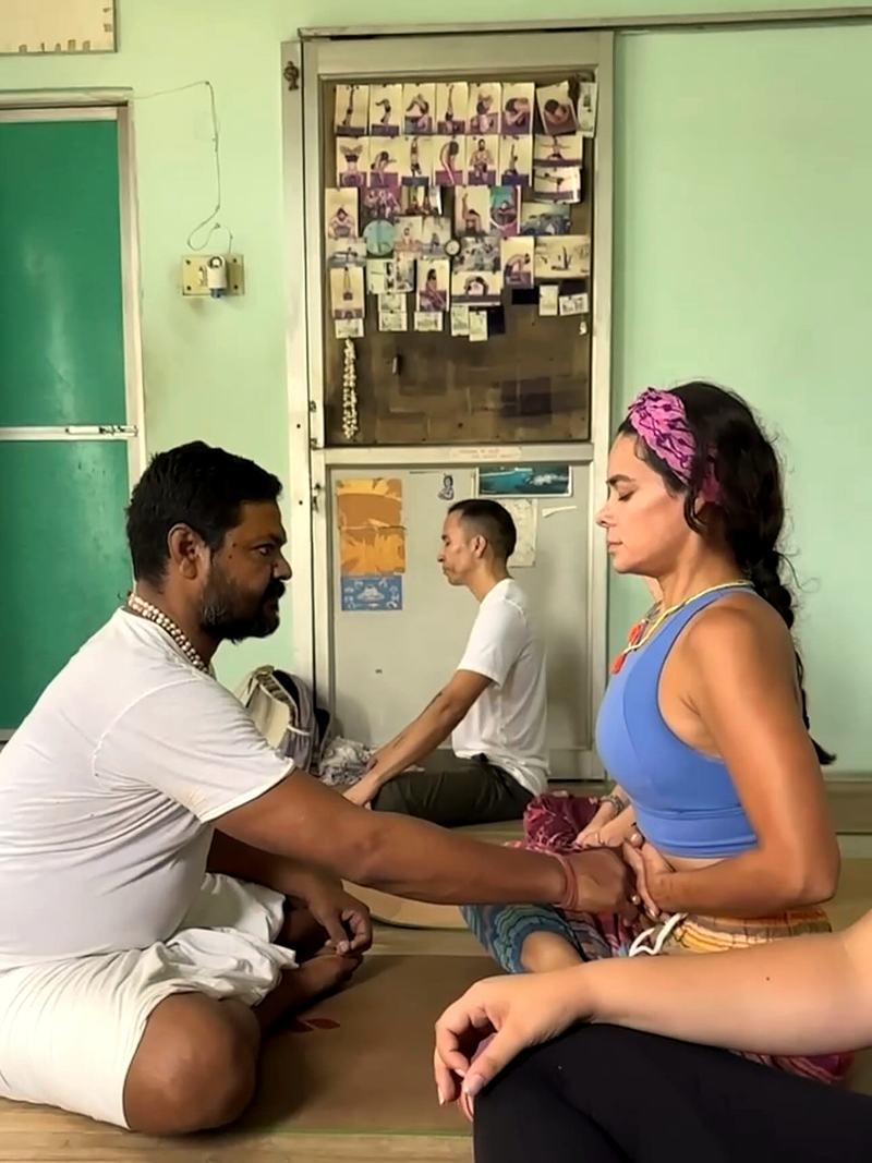 Pamela during a hands-on adjustment